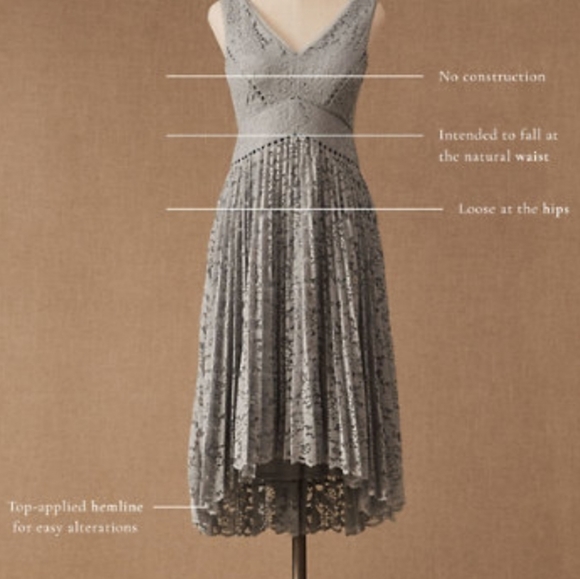 BHLDN Perri Lace V-neck Dress in Cactus size 16 - Picture 3 of 7